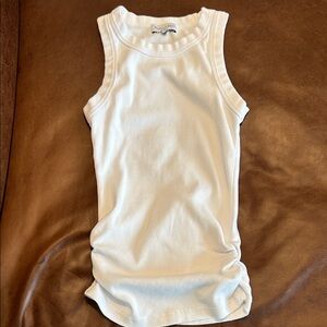 Michael Stars Halley Ribbed Tank With Ruching XS